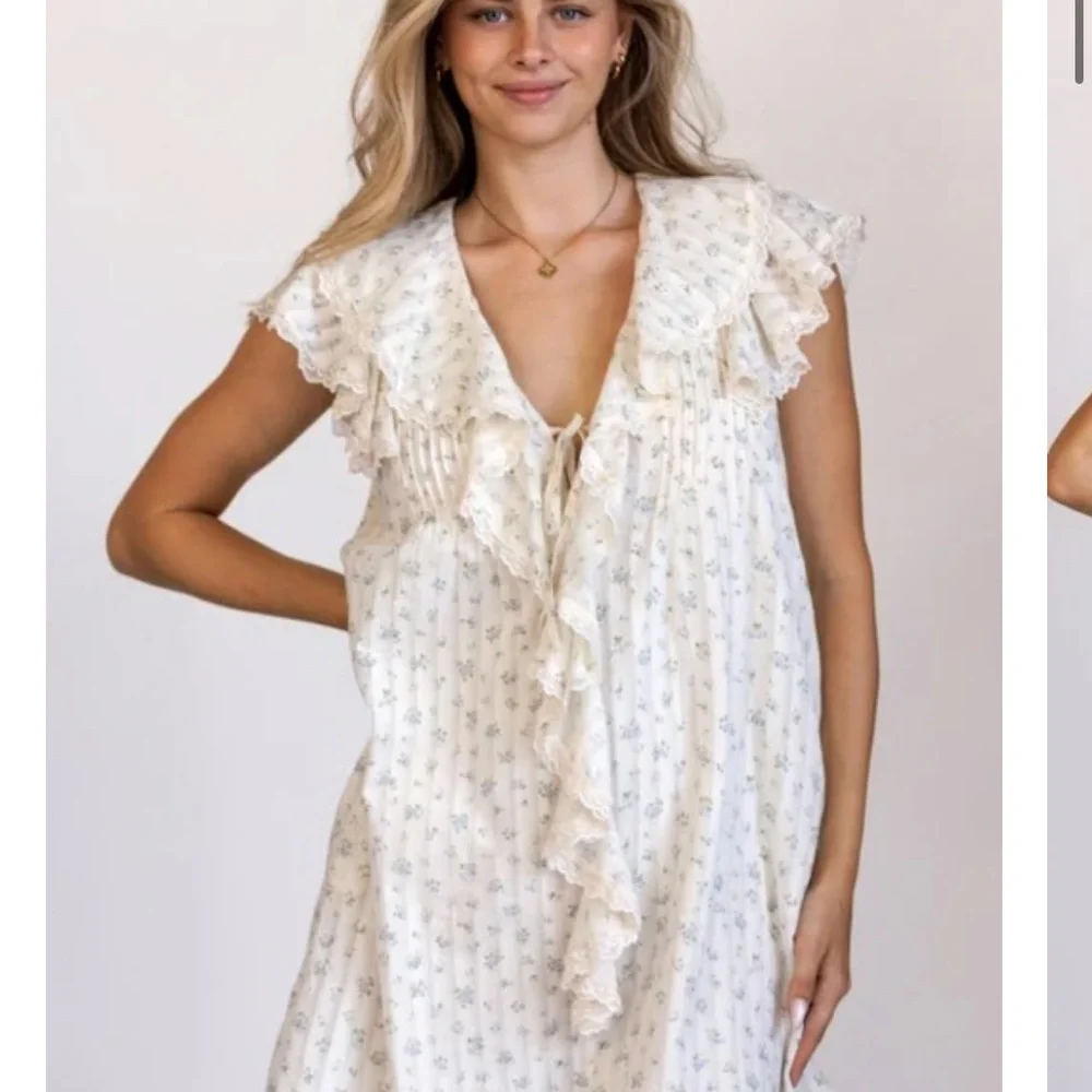 Storia Cream Ruffle Mini Dress - Picture 3 of 4
